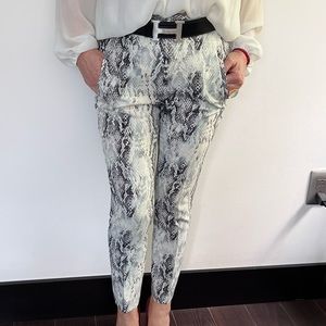 Zara woman snake skin print trousers chino fit - size XS